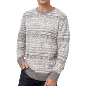 Rails Carlisle‎ Silver Icicle Fair Isle Nordic Crewneck Sweater Pullover